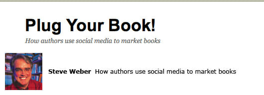 steve weber self-publishing book marketing social media