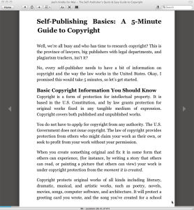 Self-Publisher's Quick and Easy Guide to Copyright-Kindle