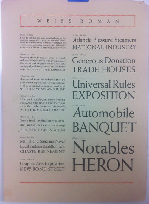 Weiss typeface Weiss typeface