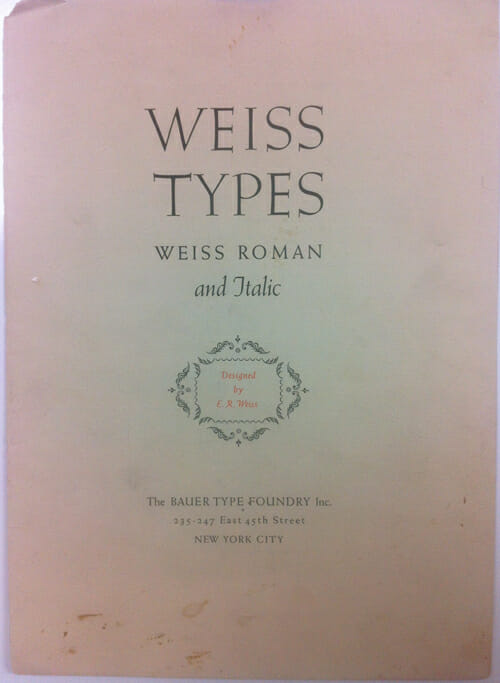 Weiss typeface Weiss typeface
