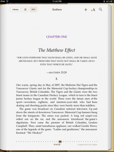malcolm gladwell outliers ibookstore applie ipad fonts