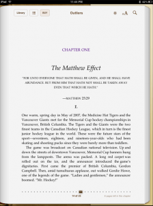Malcolm Gladwell malcolm gladwell outliers ibookstore applie ipad fonts
