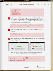 Elizabeth Castro's EPUB Straight to the Point Elizabeth Castro's EPUB Straight to the Point helps with iPad fonts