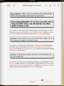 Elizabeth Castro's EPUB Straight to the Point Elizabeth Castro's EPUB Straight to the Point, iPad fonts