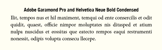 typeface combinations for book design