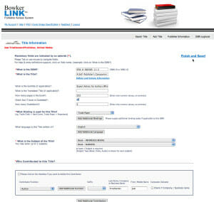 Bowkerlink Title Setup page 1