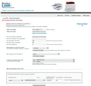 Bowkerlink Title Setup page 1 Bowkerlink Title Setup page 1
