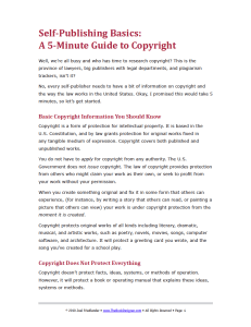 Self-Publisher's Quick and Easy Guide to Copyright-PDF Self-Publisher's Quick and Easy Guide to Copyright-PDF