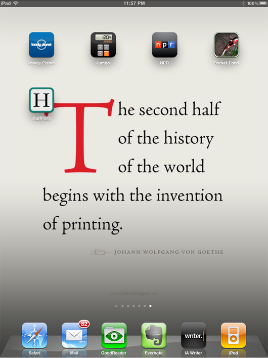 iPad wallpaper, book design