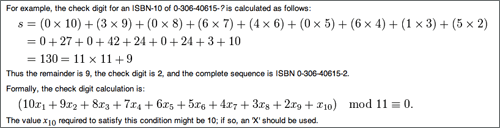 ISBN check digit formula ISBN check digit formula