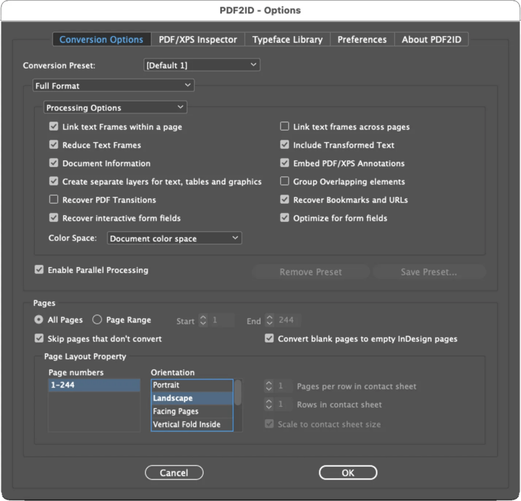 PDF to InDesign with PDF2ID