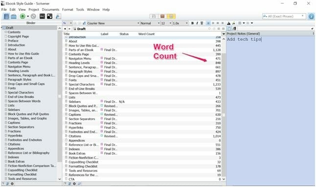 Scrivener screenshot