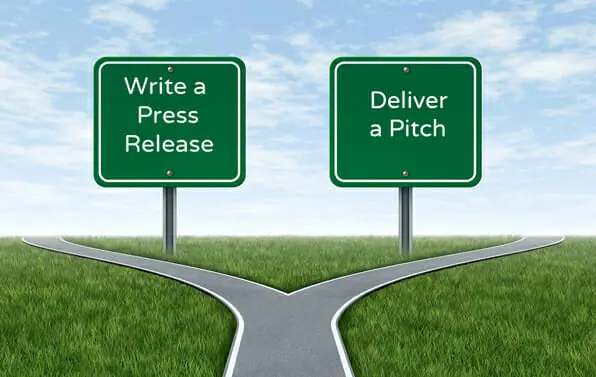 image showing how book publicity can involve writing a press release or delivering a pitch