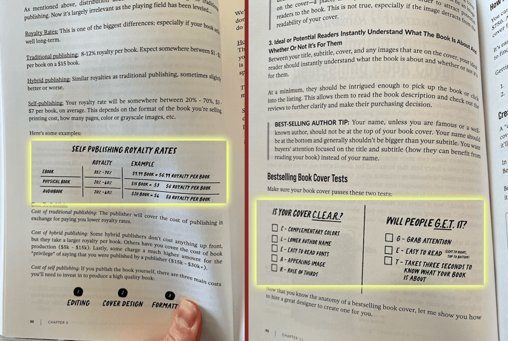 book fonts for tables and charts