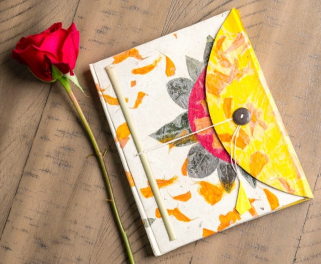handmade custom journal design with lokta paper