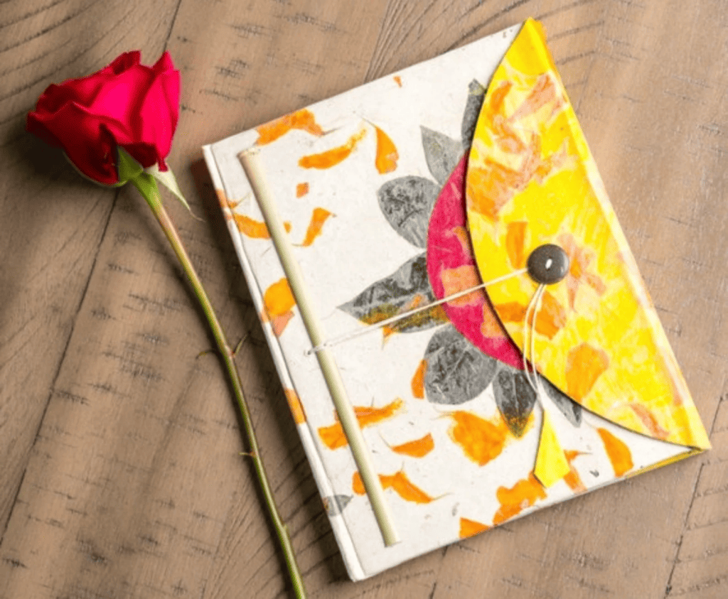 handmade custom journal design with lokta paper