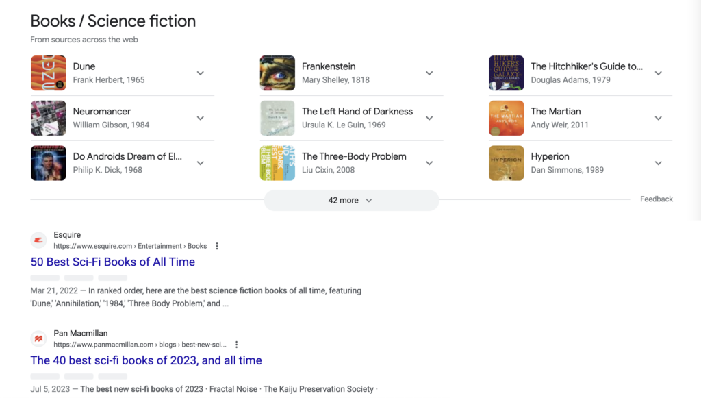 best science fiction books search results