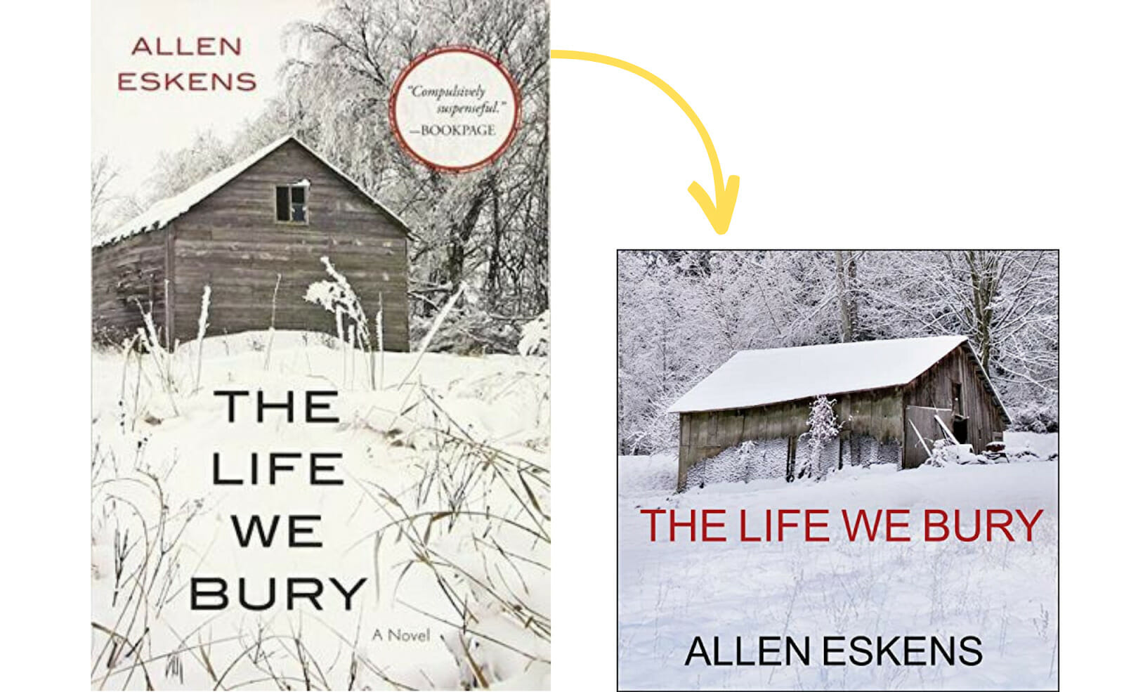 Designing audiobook covers featuring The Life We Bury by Allen Eskens