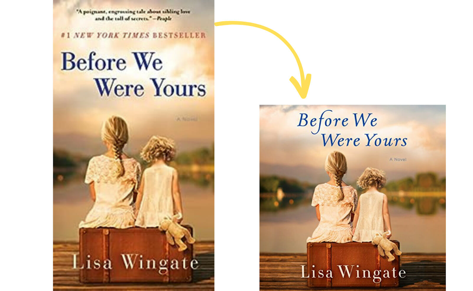 Designing audiobook covers featuring Before We Were Yours by Lisa Wingate