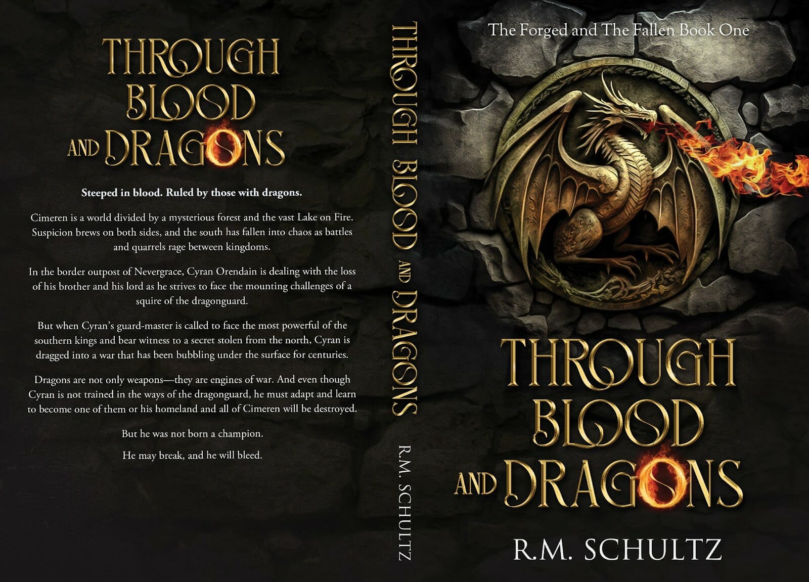 how to design a book cover with through the Blood and Dragons example