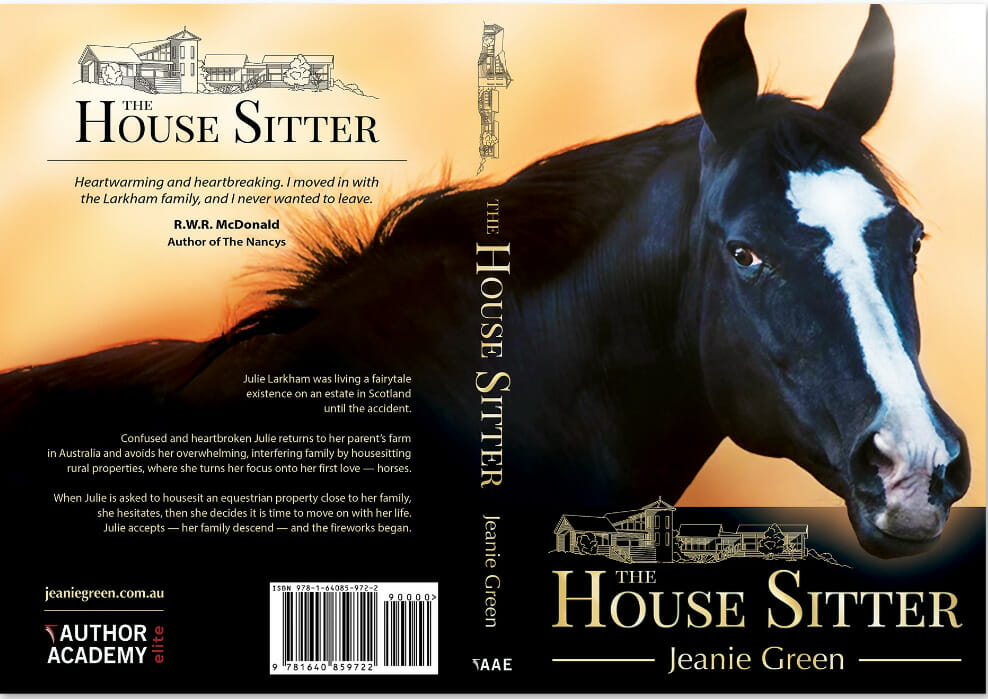 A back cover of a book examples of the book The House Sitter by Jeanie Green
