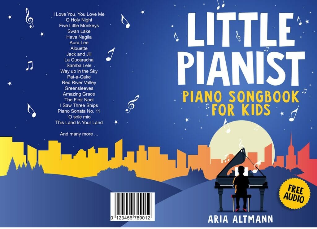 A back cover of a book examples of the book Little Pianist by Aria Altmann