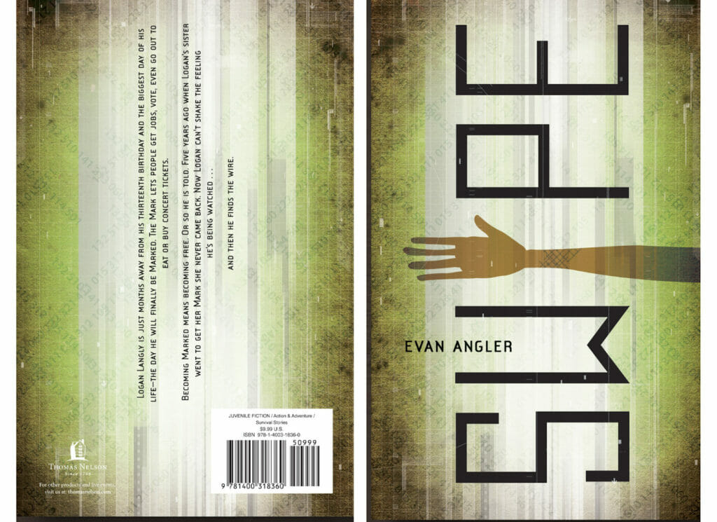 A back cover of the book examples of the book Swipe by Evan Angler