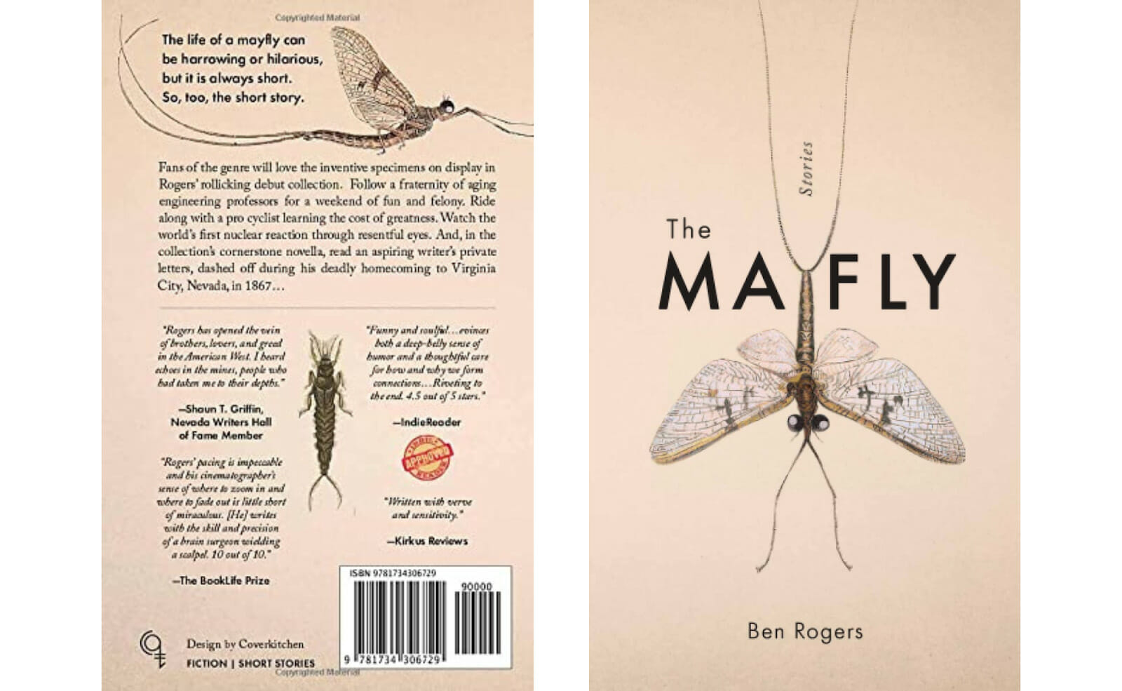 back book cover example for the book The Mayfly