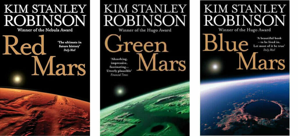sci-fi book covers examples with Mars Trilogy by Kim Stanley Robinson early cover design