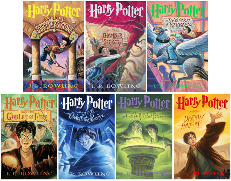 Original Harry Potter book cover designs in the USA