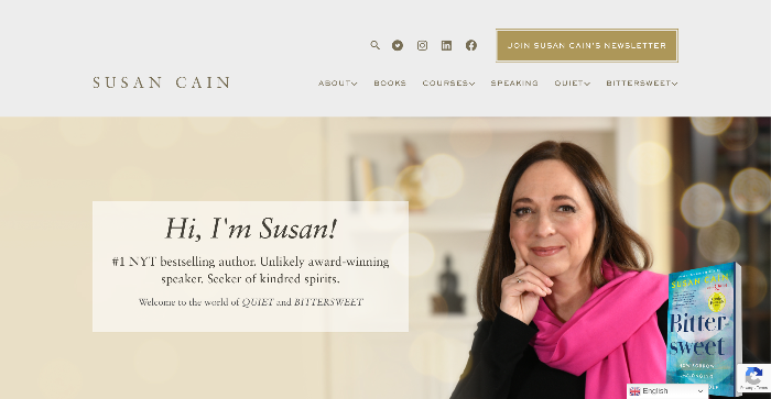 best author websites - author Susan Cain