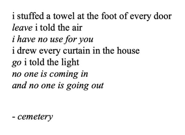 Sans-serif lowercase poem text