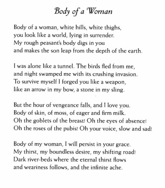 Poem in a traditional, elegant font