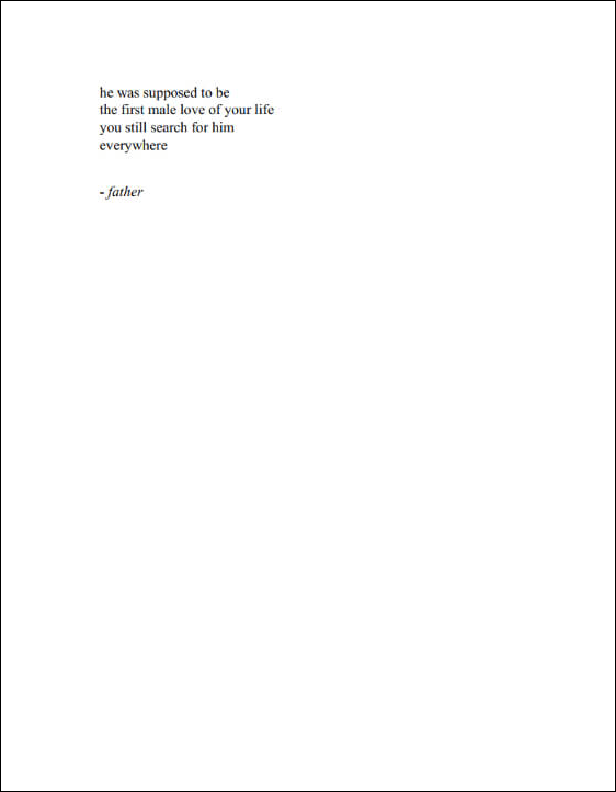 Poem in top-left corner, abundant white space