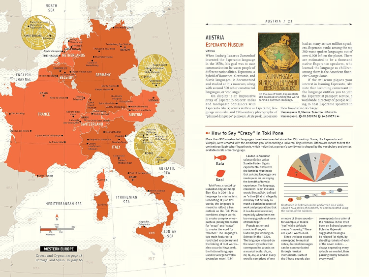 Atlas Obscura: An Explorer's Guide to the World's Hidden Wonders by Joshua Foer, Dylan Thuras, and Ella Morton Book Interior