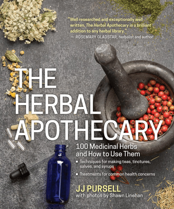 The Herbal Apothecary: 100 Medicinal Herbs and How to Use Them by JJ Pursell Book Cover