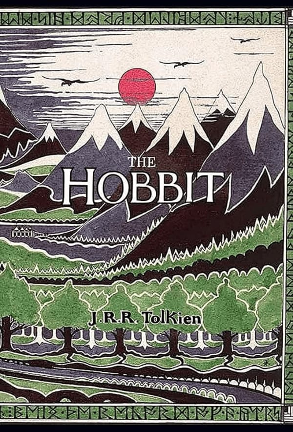 "The Hobbit" by J.R.R. Tolkien Book Cover