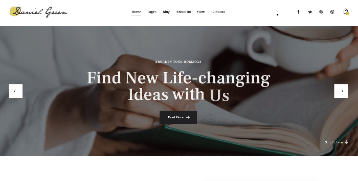 best WordPress themes for authors - Daniel green Writer and Journalist Blog