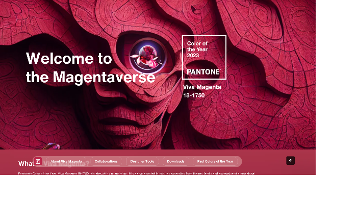 Pantone color of year  website page