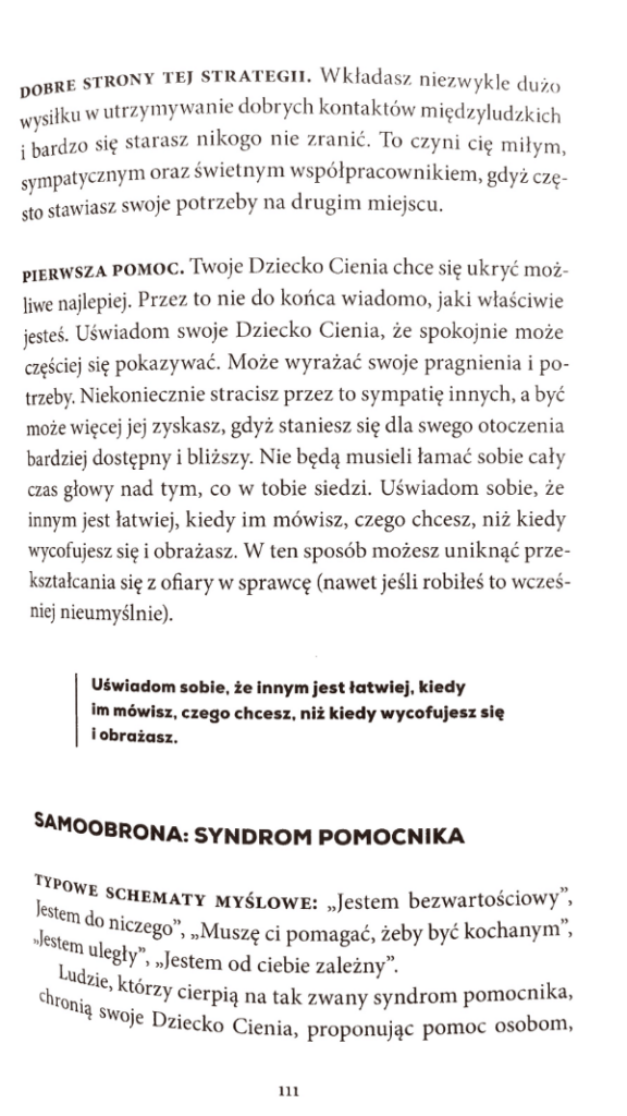 A page from 'The Child in You' emphasizing the ease of interactions when expressing needs clearly, with a pull quote, 'Realize that it is easier for others when you tell them what you want, rather than when you withdraw and take offense.'