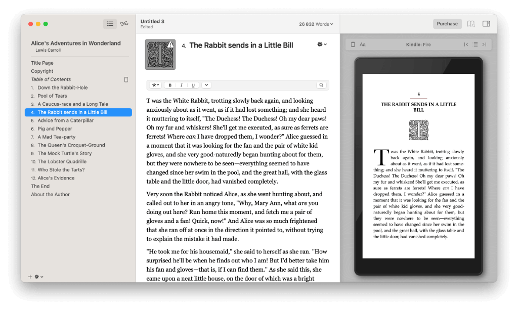 ebook formatting software - Vellum Book Editor UI