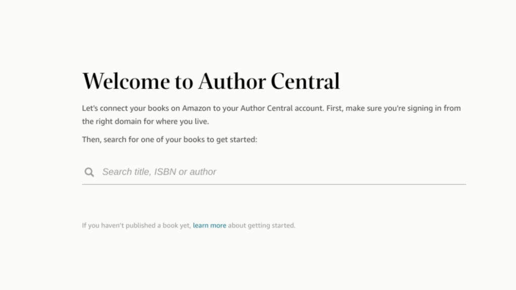 author central - book connection page