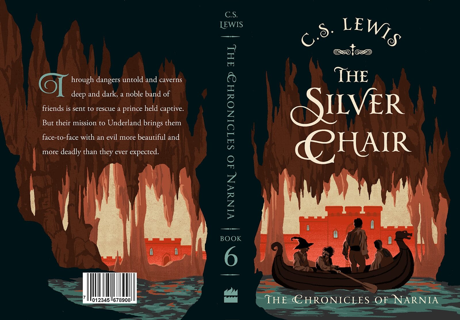 Back cover of a book: The Silver Chair