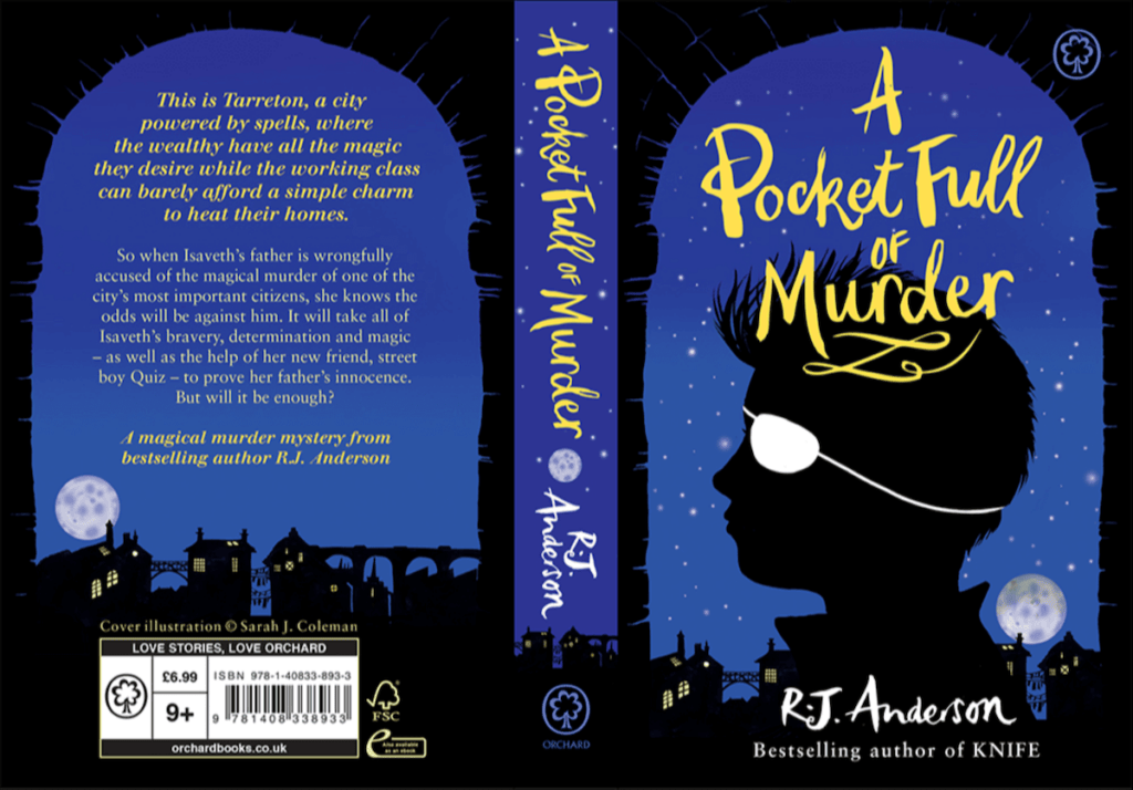 Back cover of a book: A Pocket Full of Murder